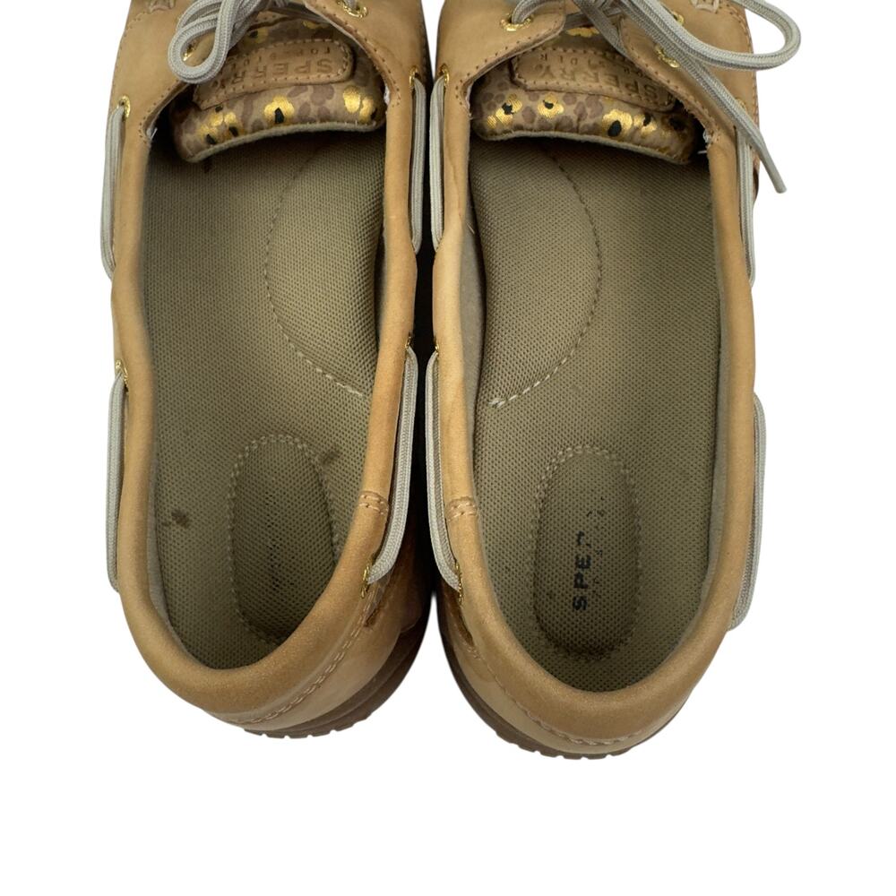 Sperry Top Siders Authentic 2 Eye Leather Animal Leopard Print Shoes Women's 9.5 - Picture 7 of 11